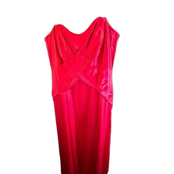 David Meister Women Pink Off The Shoulder Back Zipper Midi Dress‎ Size 6 - Picture 3 of 5